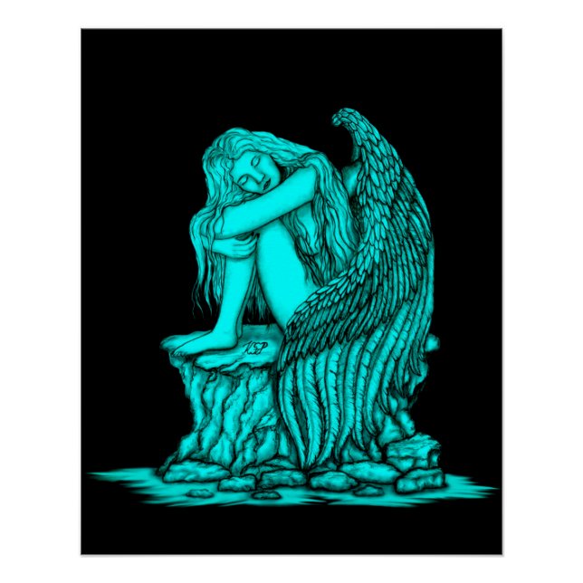 Póster Un ángel dormido en la piedra (Anverso)