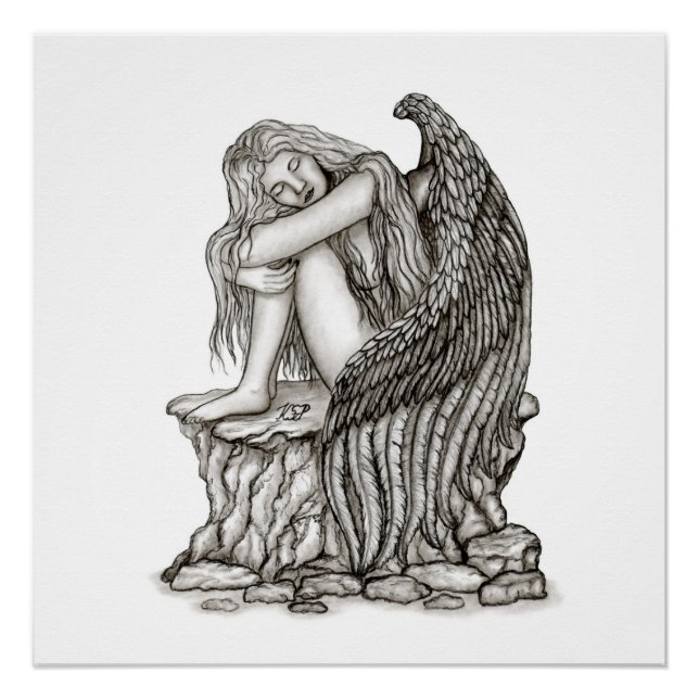 Póster Un ángel dormido en la piedra (Anverso)