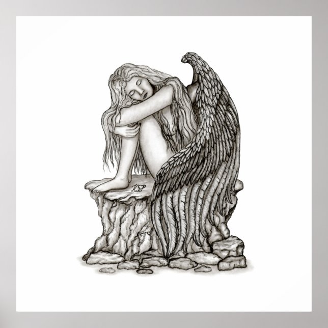 Póster Un ángel dormido en la piedra (Frente)