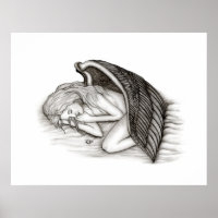 Un ángel dormido, negro y blanco
