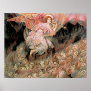 Póster Un ángel subiendo a las almas en el infierno