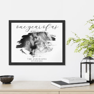 Póster Un Año de Nosotros Aniversario de Boda Personaliza