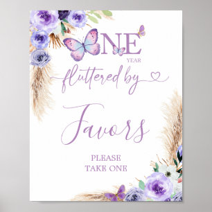 Póster Un año florido mariposa Primer Día Favor