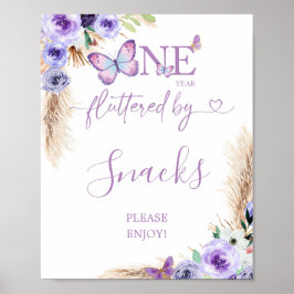 Póster Un año florido mariposa Primeros aperitivos de cum