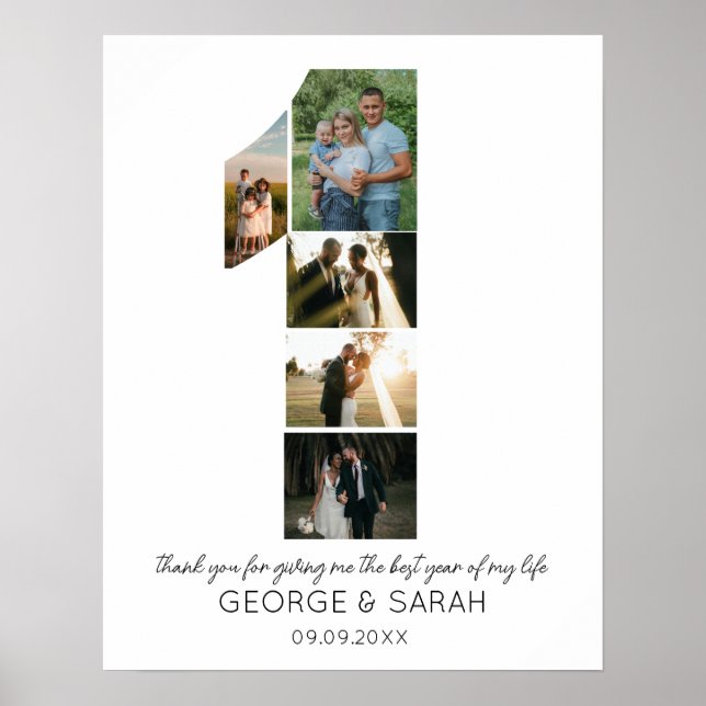 Póster Un año juntos en el aniversario del Boda 5 Foto (Frente)