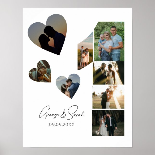 Póster Un año juntos en el aniversario del Boda 5 Foto (Frente)