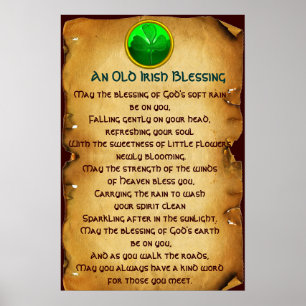 Póster Un antiguo pergamino de bendición irlandesa para l