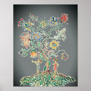 Póster Un árbol moderno de la vida