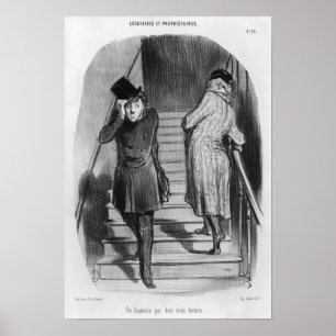 Póster Un arrendatario que debe tres términos