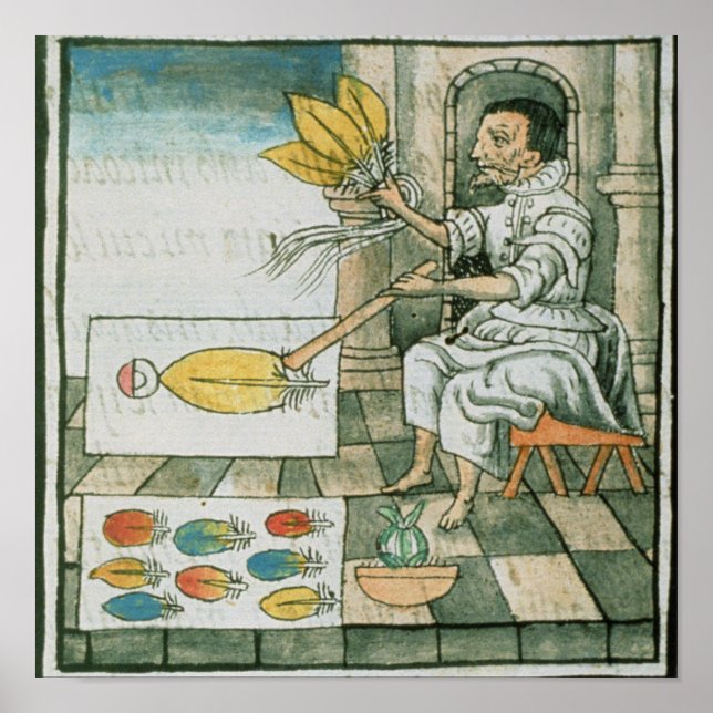 Póster Un artesano de plumas aztecas (Frente)