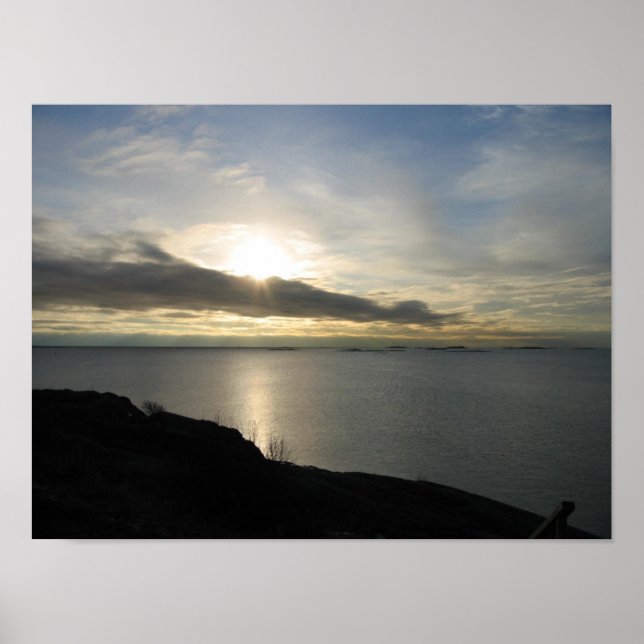 Póster Un atardecer de mayo en Helsinki Finlandia (Frente)