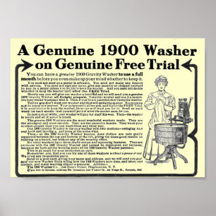 Póster Un auténtico Poster de Washer de 1900