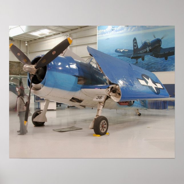 Póster Un avión de combate F-6F Hellcat de la Segunda Gue (Frente)