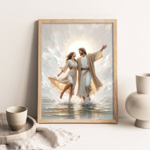 Póster Un Baile en el Agua, Pintura Cristiana, Jesús Cami