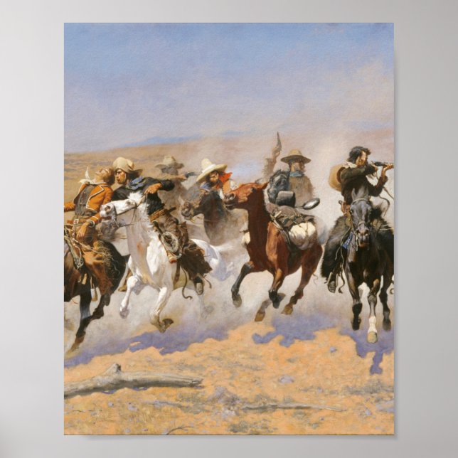 Póster Un Baño Para La Madera Por Frederick Remington (Frente)