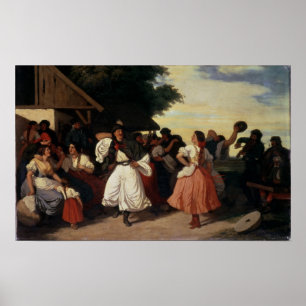 Póster Un banquete de la boda del pueblo