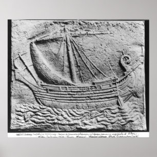 Póster Un barco de comercio fenicio en Sidon