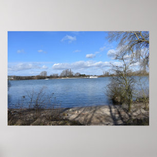 Póster Un barco en el río , Rhein por Oppenheim, Alemania