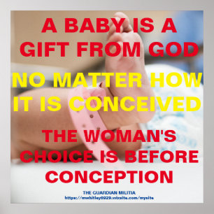Póster Un bebé es un regalo de DIOS
