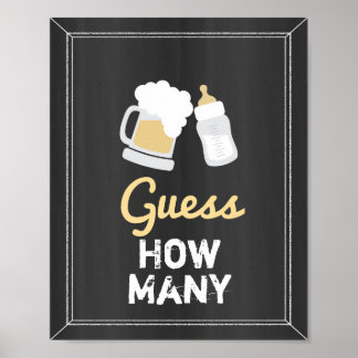 Póster Un bebé está preparando Baby Shower adivina cuánto