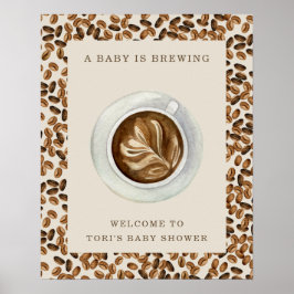 Póster Un bebé está preparando Baby Shower para café