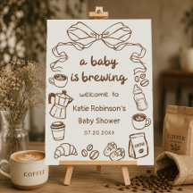 Un bebé está preparando café Bienvenida para baby