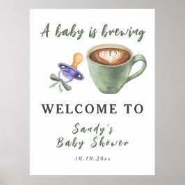 Póster Un bebé está preparando chupete de café Arco de re