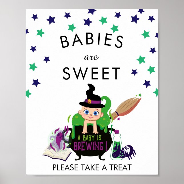 Póster Un bebé está preparando el favor de Baby Shower de (Frente)