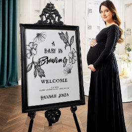 Póster Un bebé está preparando el Gótico Baby Shower Skul