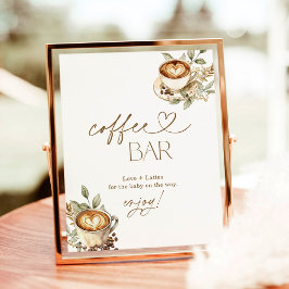 Póster Un bebé está preparando el Rótulo Coffee Bar | Beb