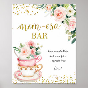 Póster Un bebé está preparando el Rótulo Momosa Bar Fiest