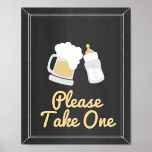 Póster Un bebé está preparando el Rótulo "Take One" de Ba