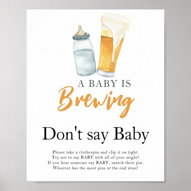 Póster Un bebé está preparando leche No digas bebé  (Frente)