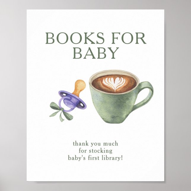 Póster Un bebé está preparando Libros para bebé (Frente)