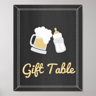 Póster Un bebé está preparando Rótulo de mesa de regalo d