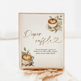 Póster Un bebé está preparando Rótulo de pañales Raffle |