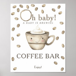 Póster Un bebé está preparando una ducha para bebés Café 