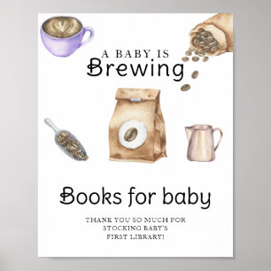 Póster Un bebé está preparando una taza de café Libros pa