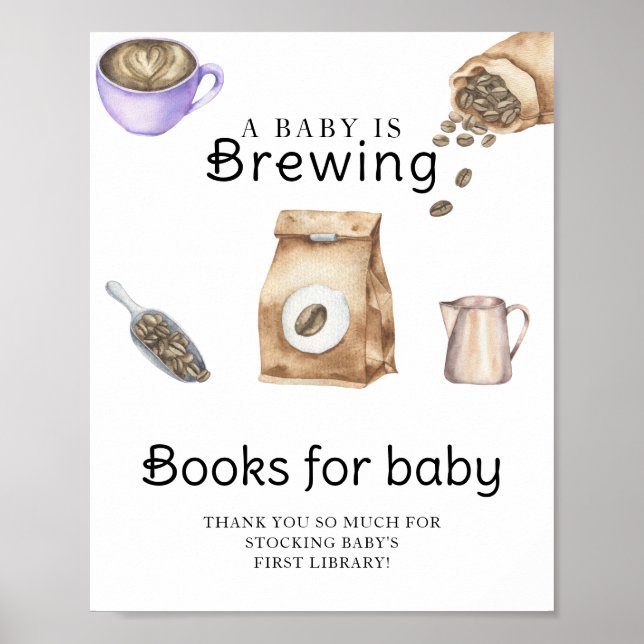 Póster Un bebé está preparando una taza de café Libros pa (Frente)