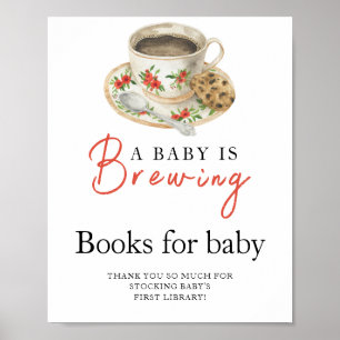 Póster Un bebé está preparando una taza de café Libros pa
