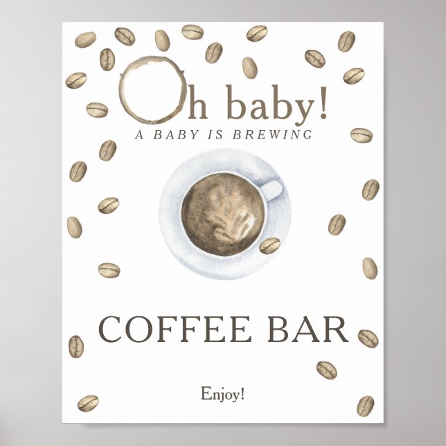 Póster Un bebé está preparándose fiesta de baby shower ba (Frente)