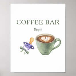 Póster Un bebé se está gestando baby shower barra de café