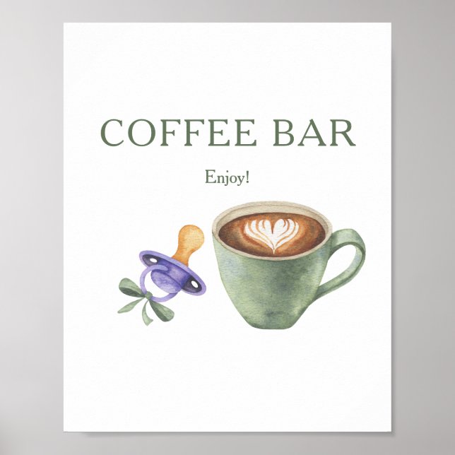 Póster Un bebé se está gestando baby shower barra de café (Frente)