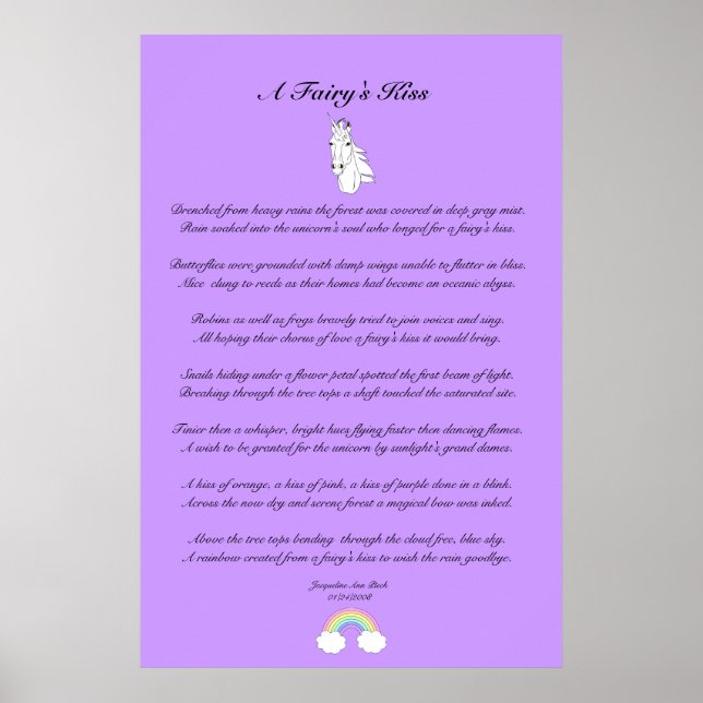 Póster Un beso de hadas a los niños (Frente)