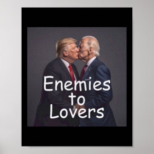 Póster Un Beso De Trump Y Biden Gracioso