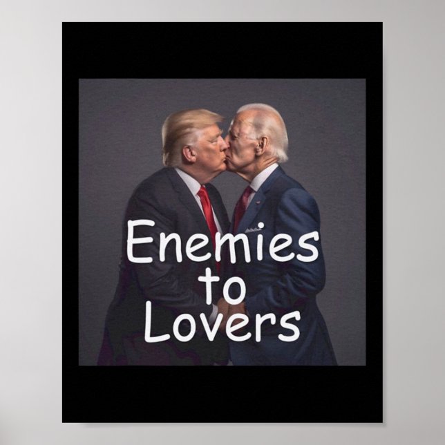 Póster Un Beso De Trump Y Biden Gracioso (Frente)