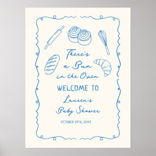 Póster Un bollo en la bienvenida Baby Shower de Oven Baki