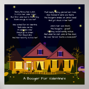 Póster Un Booger para el poema de la tarjeta del día de