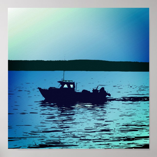 Póster Un bote de pesca en Puget Sound (Frente)