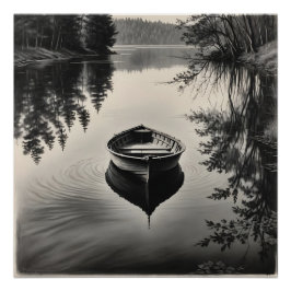 Póster Un bote en el río